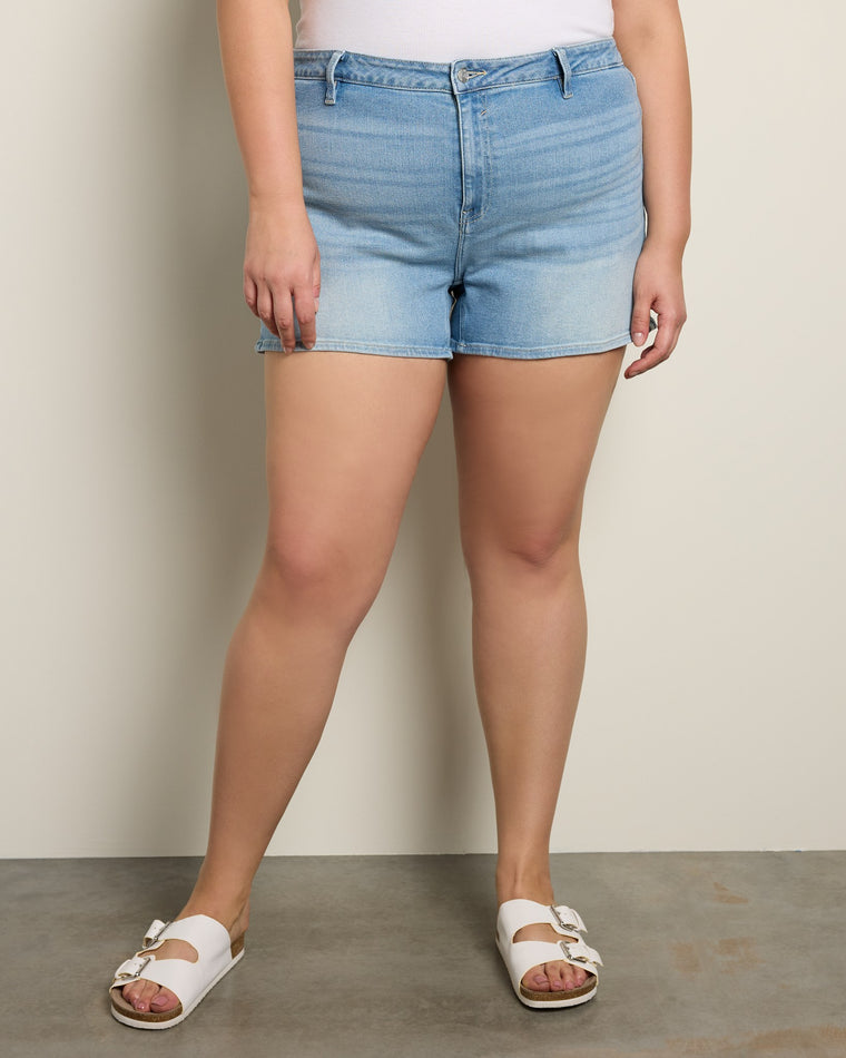 Light Wash Blue $|& Vigoss Flat Front Short - SOF Front