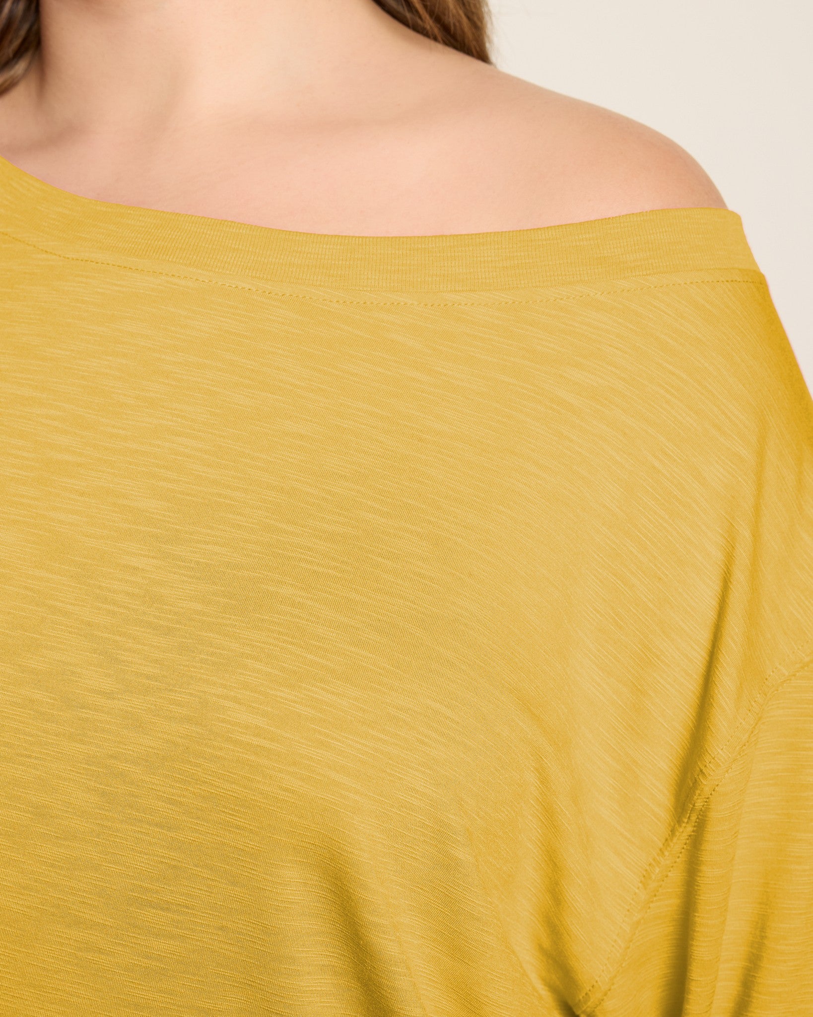 Golden $|& SEAS Brooksville Slub Off The Shoulder Top - SOF Full Front