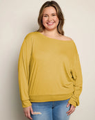 Golden $|& SEAS Brooksville Slub Off The Shoulder Top - SOF Front