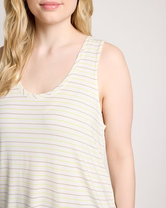 Lime/Birch Stripe $|& SEAS Surfside Stripe Scoop Tank - SOF Full Front