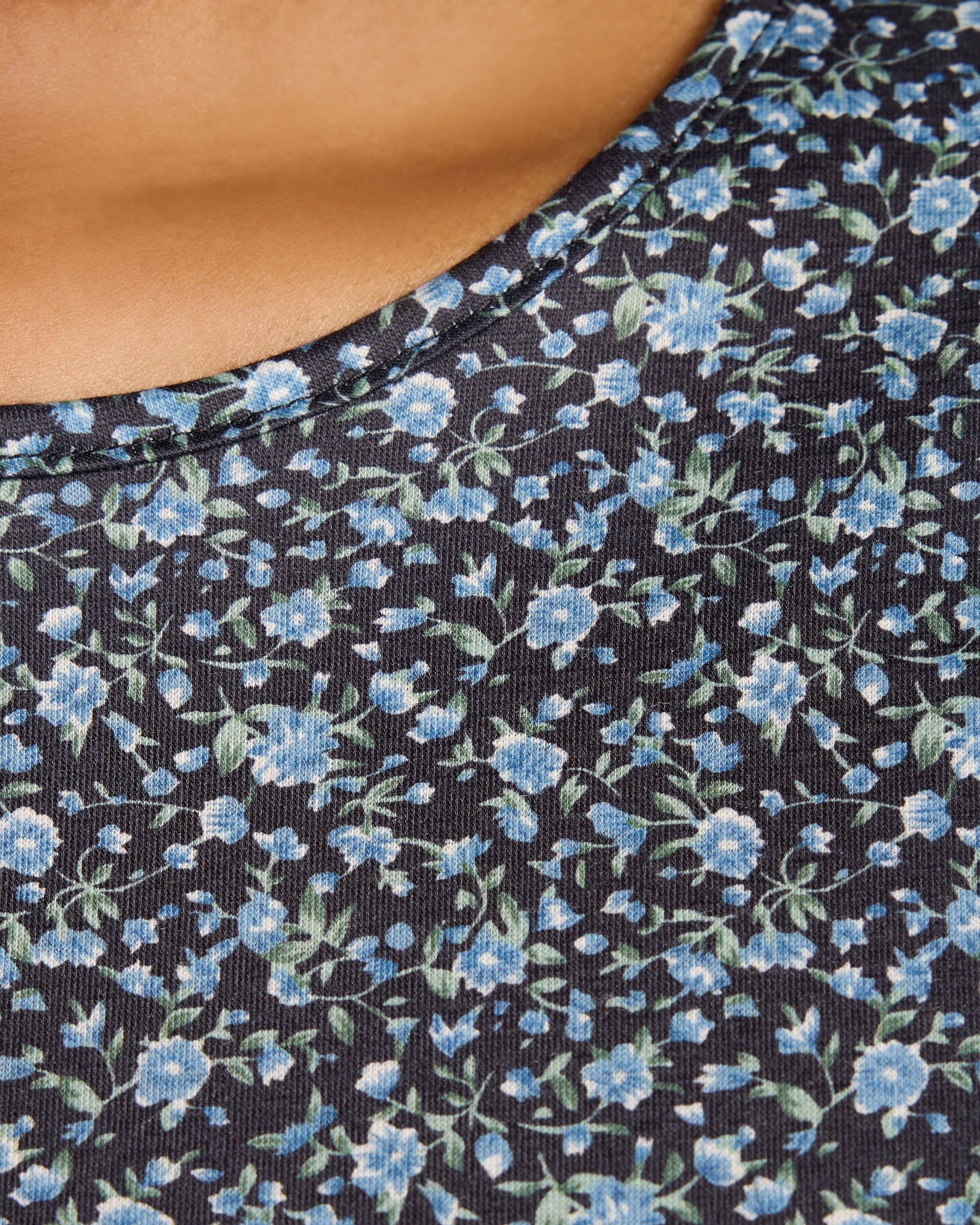 Dark Blue Floral $|& Mikarose Sara Swing Dress - SOF Full Front