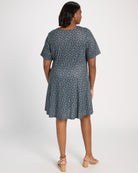Dark Blue Floral $|& Mikarose Sara Swing Dress - SOF Back