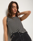 Black/White Stripe $|& SEAS Together Again Tank - SOF Front