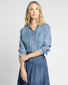 Dark Indigo $|& Thread & Supply Ginger Shirt - VOF Detail