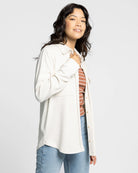 Heather Oatmeal $|& Thread & Supply Cassian Solid Shirt - Hanger Front