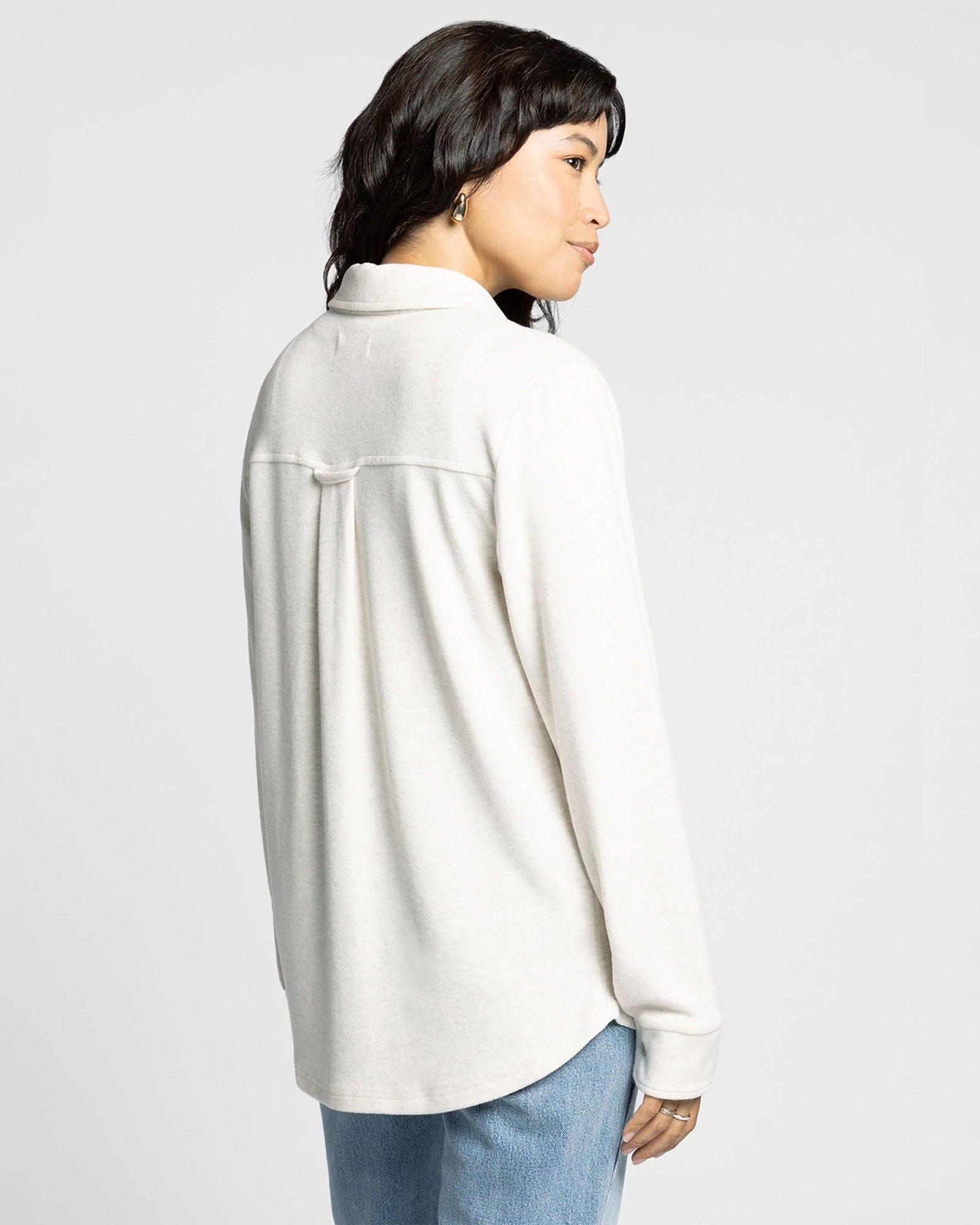 Heather Oatmeal $|& Thread & Supply Cassian Solid Shirt - Hanger Side