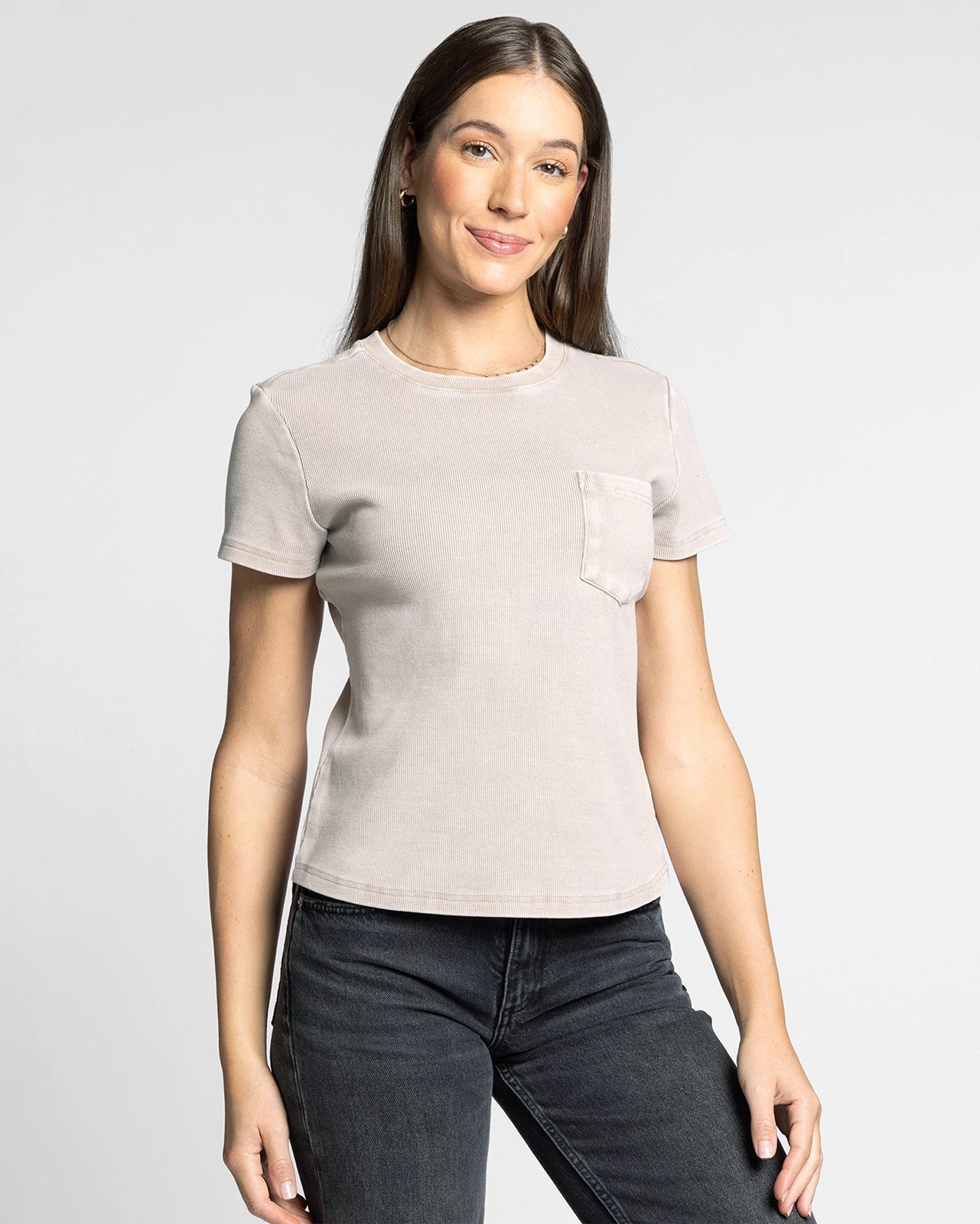 Taupe $|& Thread & Supply Ginny Tee - VOF Detail