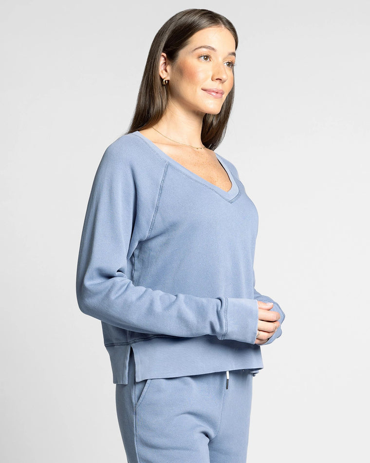 Bleached Blue $|& Thread & Supply Zane Sweatshirt - Hanger Front