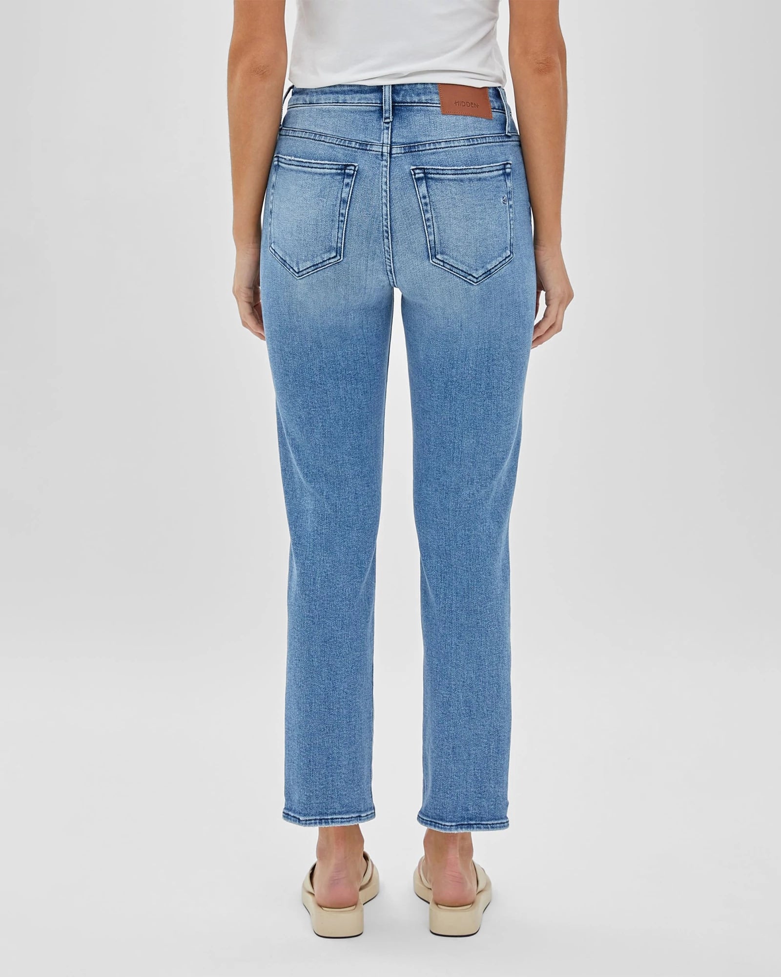 Medium Wash $|& Hidden The Tracey Straight Leg Jean - Hanger Side