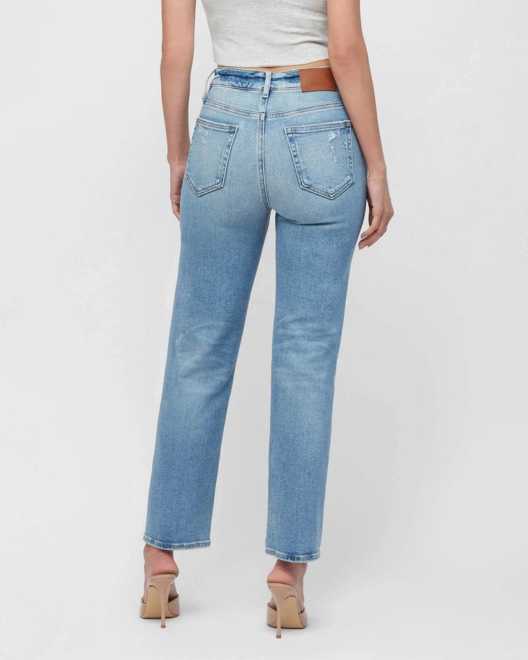 Medium Distressed Blue $|& Hidden The Tracey Straight Leg Jean - Hanger Side