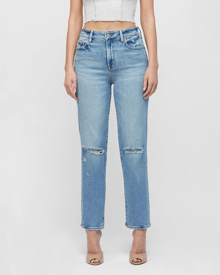 Medium Distressed Blue $|& Hidden The Tracey Straight Leg Jean - VOF Detail