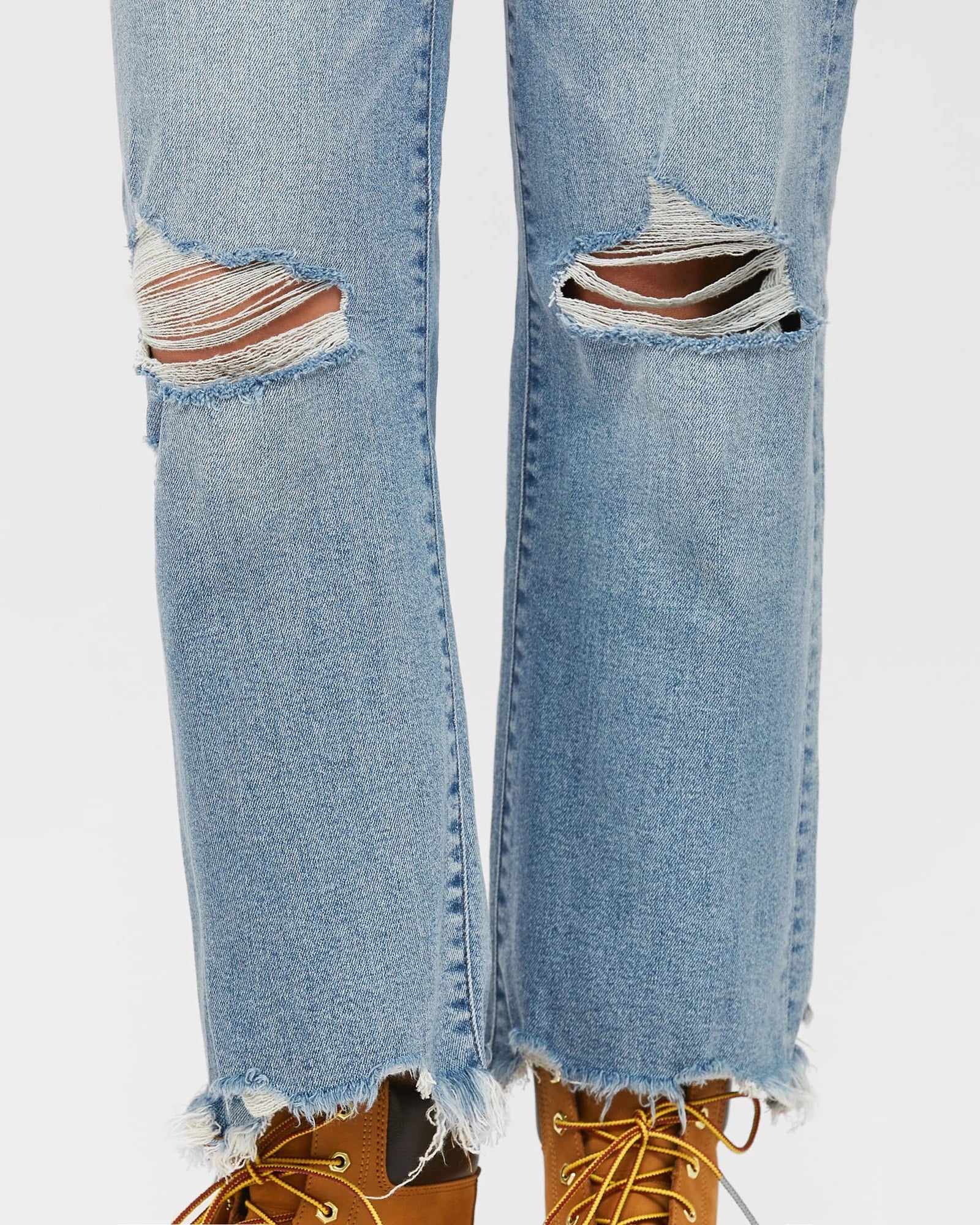 Medium Light $|& Hidden The Ella Wide Straight Leg Jeans - Hanger Back