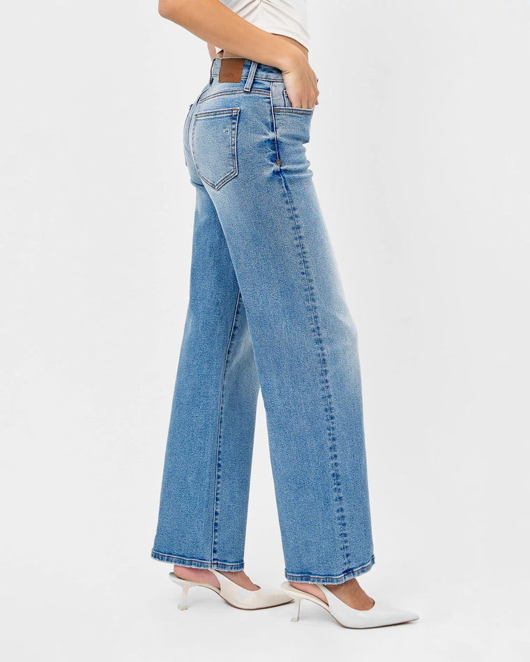 Medium Wash Blue $|& Hidden The Logan Dad Jean - Hanger Front