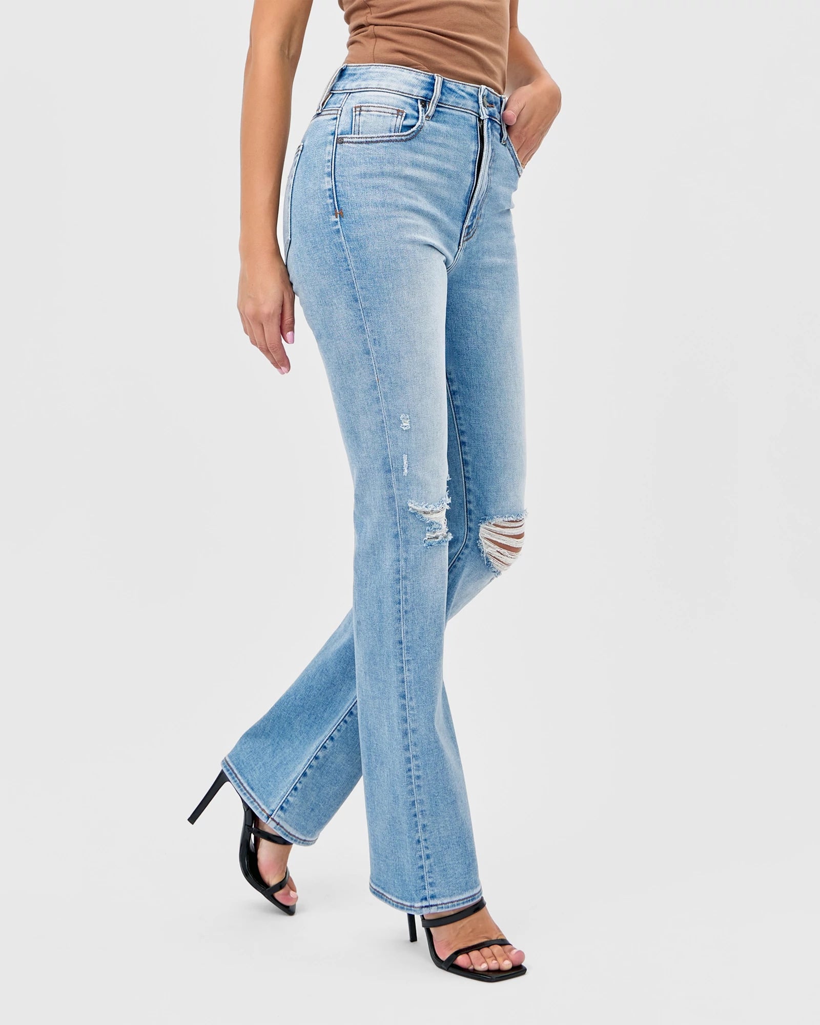 Light Wash $|& Hidden The Ryan Bootcut Jean - Hanger Front