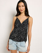 Black Stencil $|& West Kei Floral Knit Cami - SOF Front