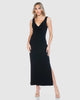 Ribbed Knot Detail Midi Dress