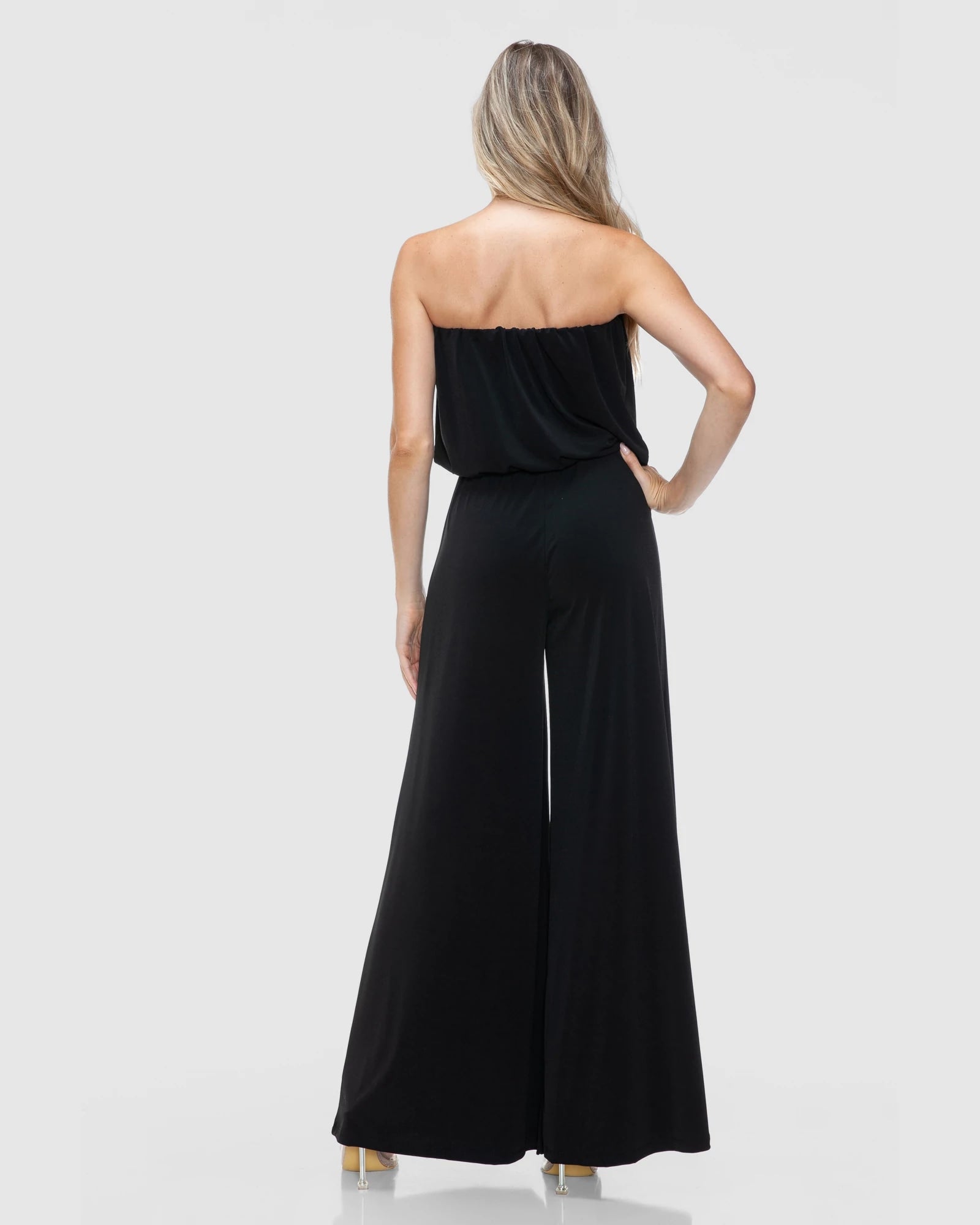Black $|& Ariella Wide Leg Jumpsuit - Hanger Side