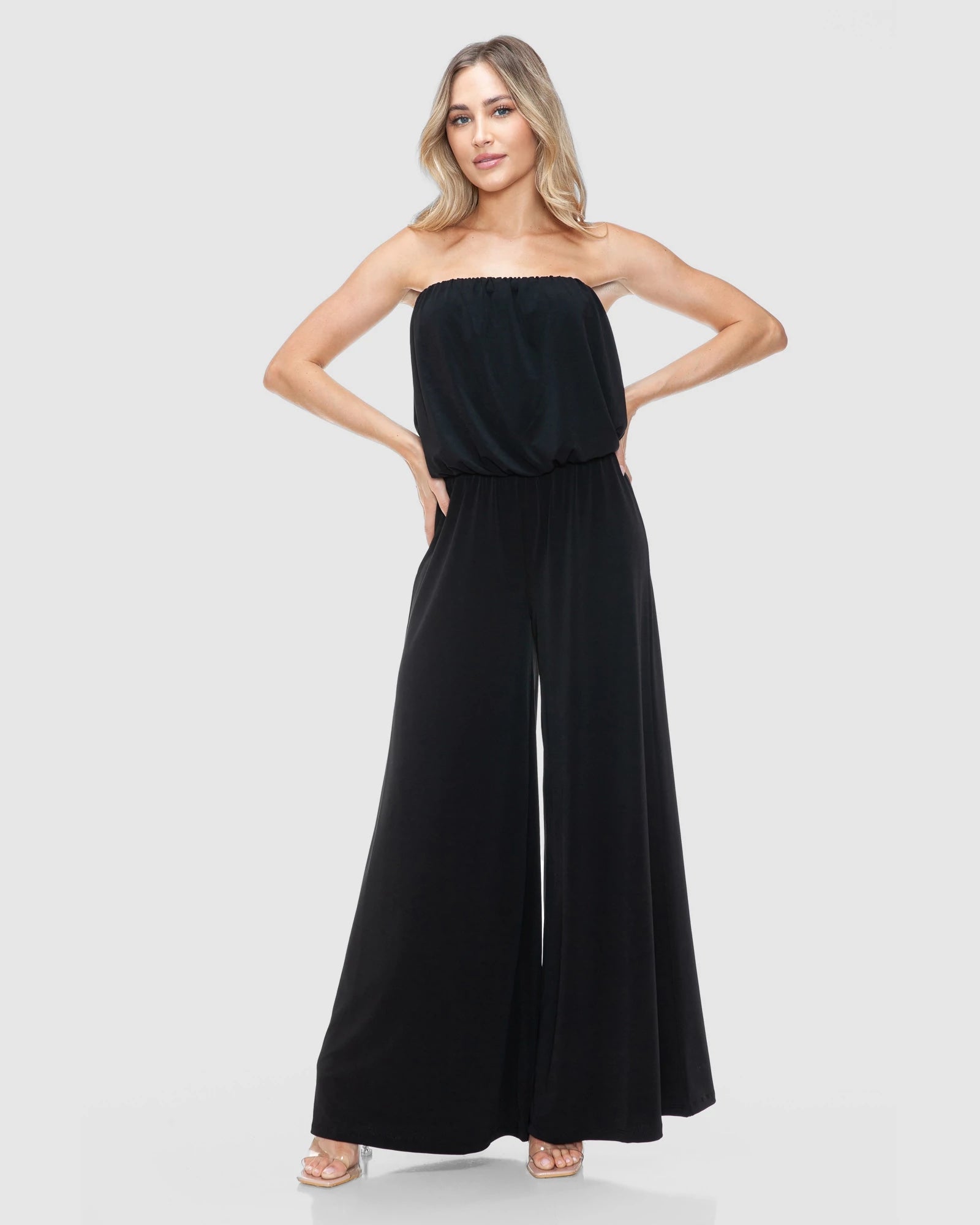 Black $|& Ariella Wide Leg Jumpsuit - VOF Detail