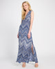 Printed Deep V Open Back Maxi Dress