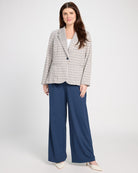 Navy Taupe Grid $|& Liverpool Fitted Blazer - UGC On Fig