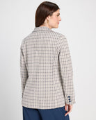 Navy Taupe Grid $|& Liverpool Fitted Blazer - SOF Back