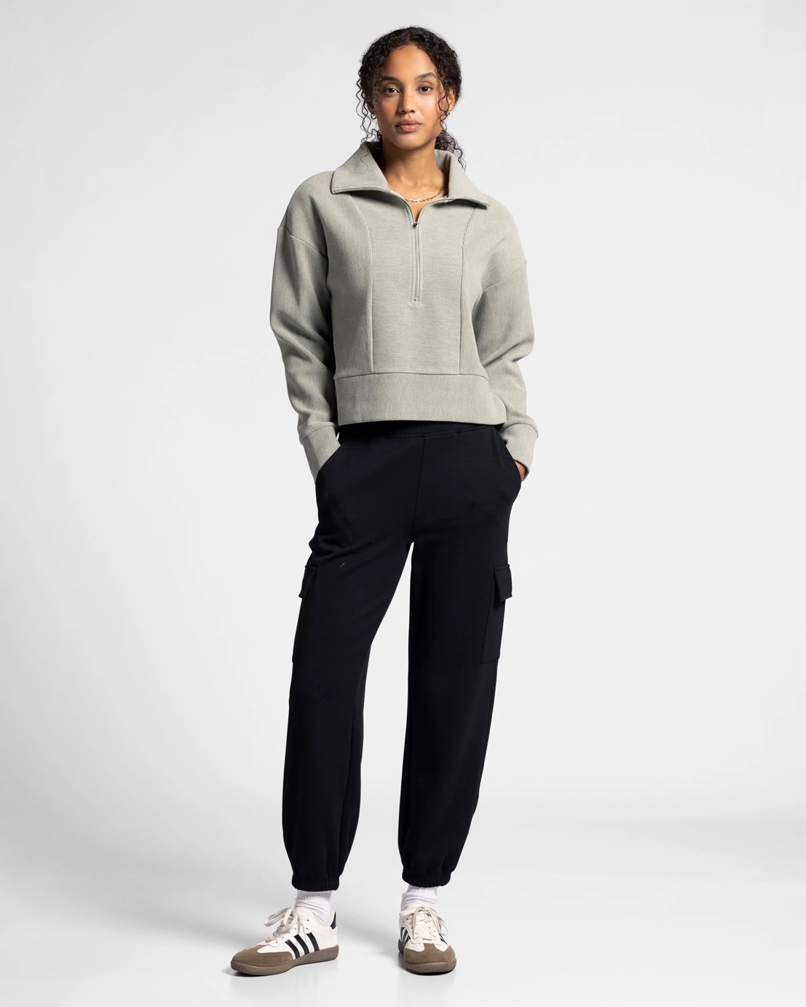 Vetiver Heather $|& Thread & Supply Kristine Pullover - VOF Detail