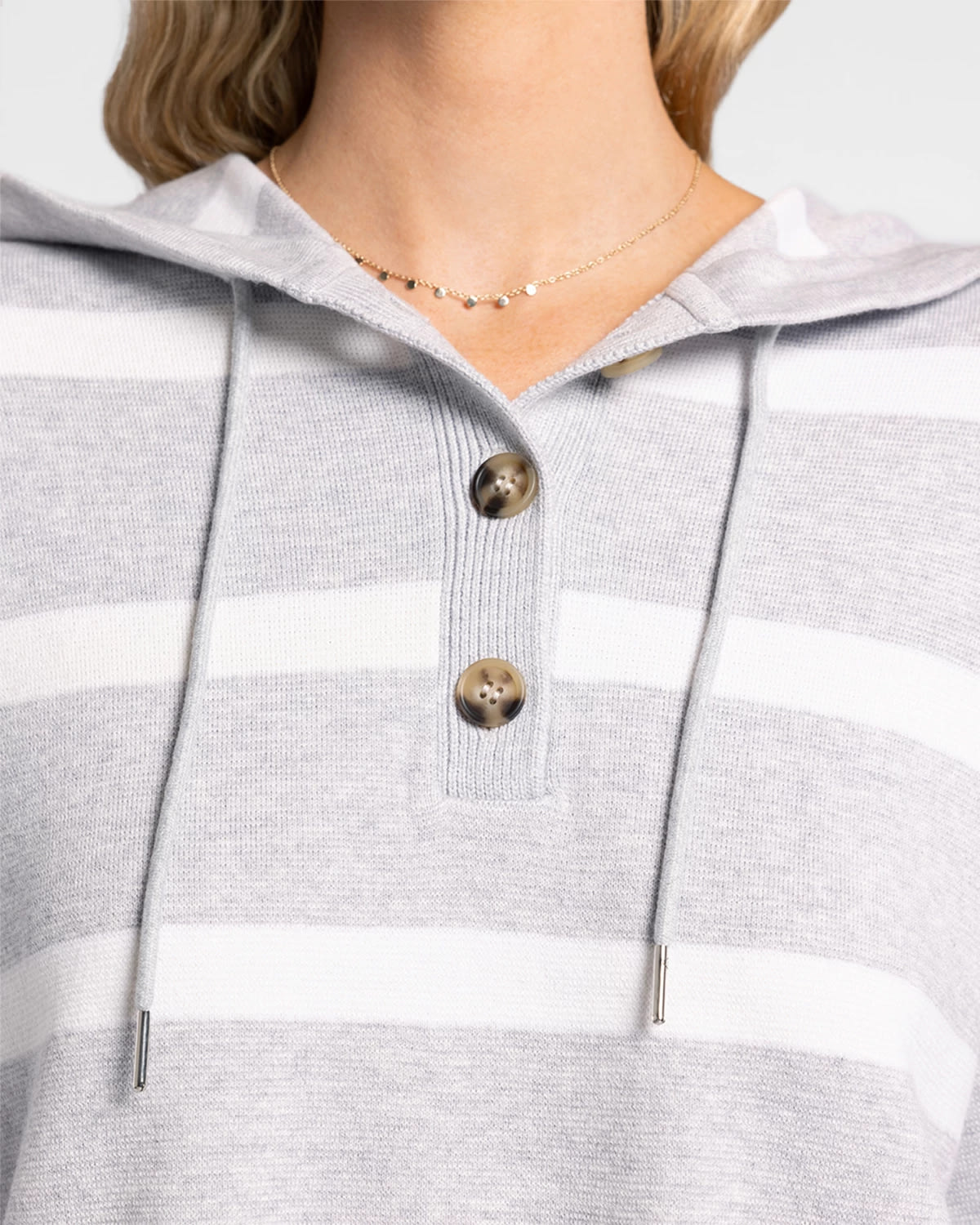 Grey White $|& Thread & Supply Brighton Top - Hanger Back