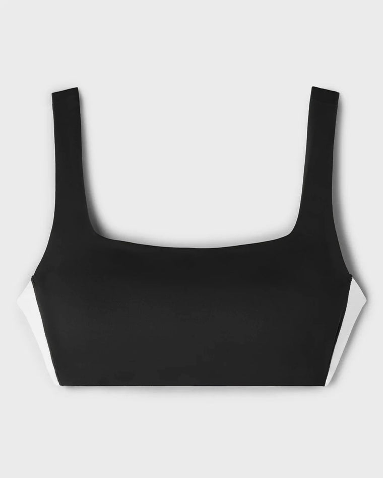 Black/Snow White $|& Rhone Revive Colorblock Bra - Hanger Back