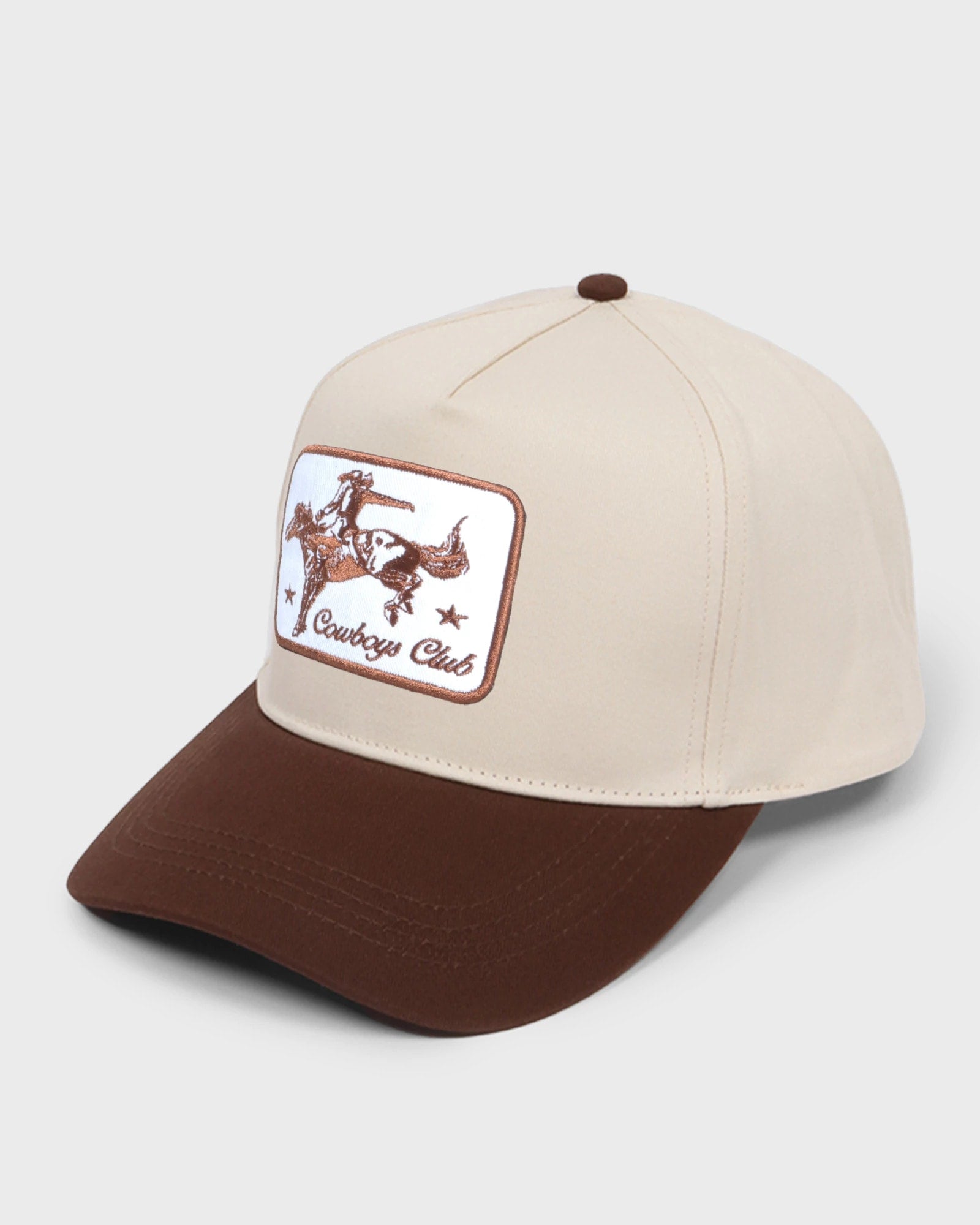 Brown $|& David & Young Cowboy Club Patch Baseball Cap - Hanger Front