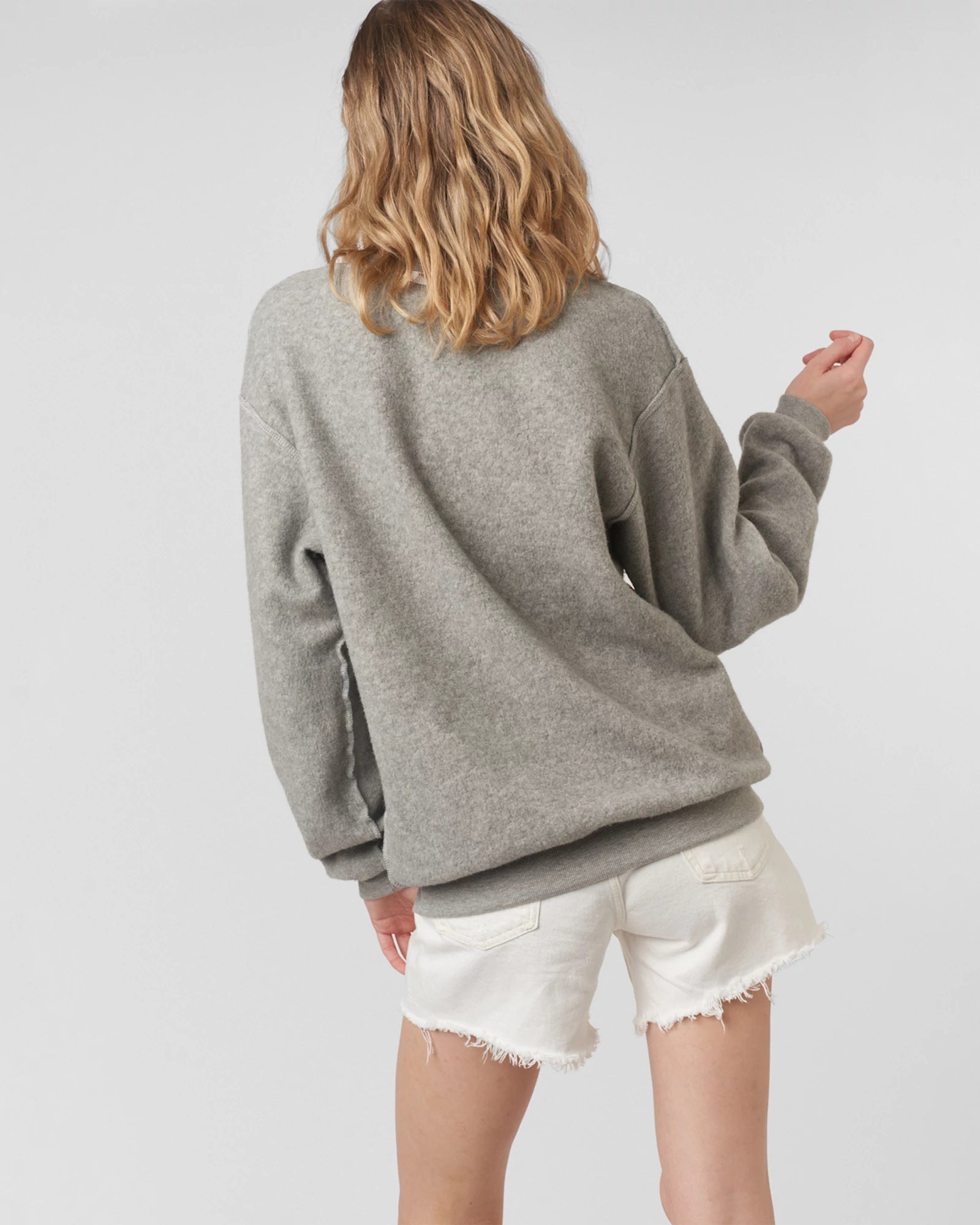 Heather Grey $|& Project Social T Gym/Drinking Buddies Reversible Sweatshirt - Hanger Side