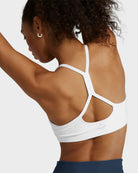 Cloud White $|& Beyond Yoga Spacedye Slim Racerback Bra - Hanger Side