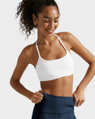 Cloud White $|& Beyond Yoga Spacedye Slim Racerback Bra - VOF Detail