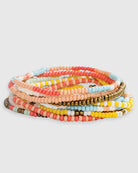 Amalfi $|& Ink + Alloy Seed Bead Stretch Bracelets - Set of 10 - VOF Detail