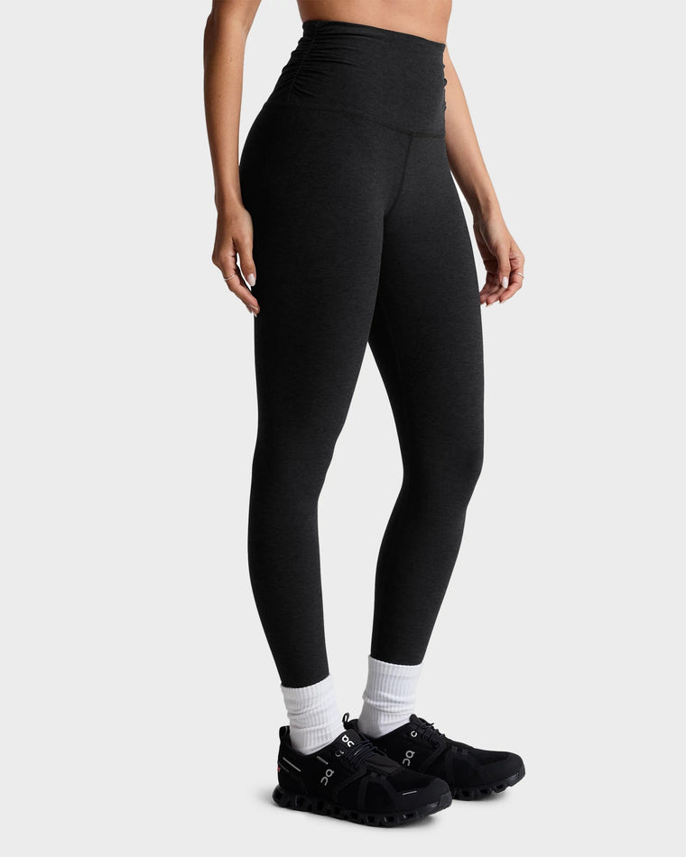 Darkest Night $|& Beyond Yoga Spacedye Raise The Barre Shirred Legging - Hanger Front