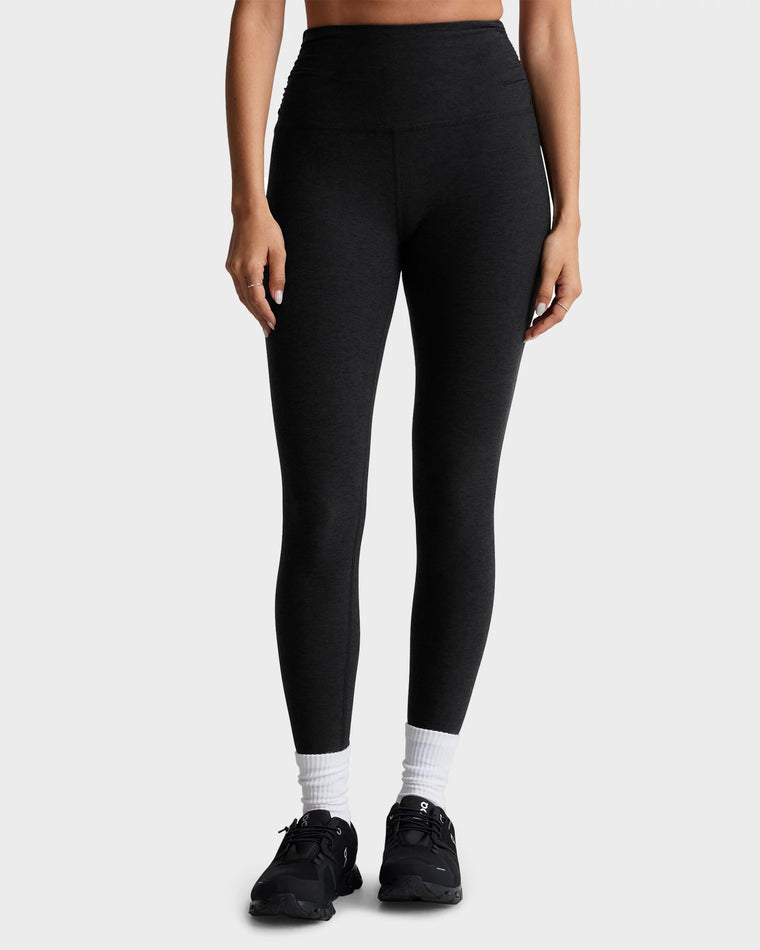 Darkest Night $|& Beyond Yoga Spacedye Raise The Barre Shirred Legging - VOF Detail