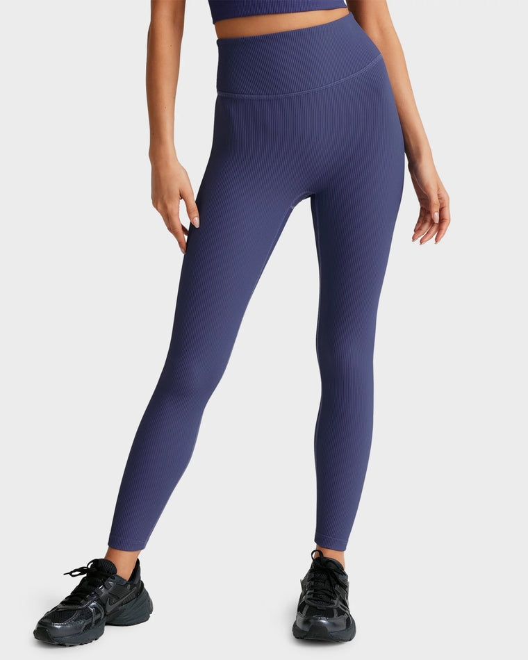 Eternal Blue $|& Beyond Yoga Impulse Ribbed High Waisted Midi Legging - VOF Detail