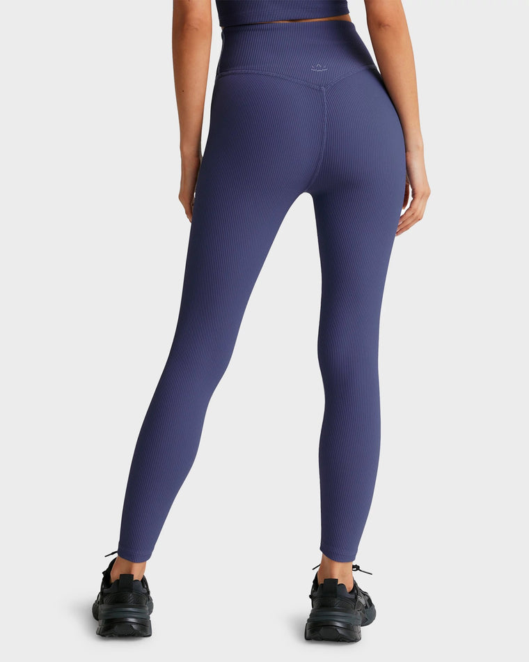 Eternal Blue $|& Beyond Yoga Impulse Ribbed High Waisted Midi Legging - Hanger Side