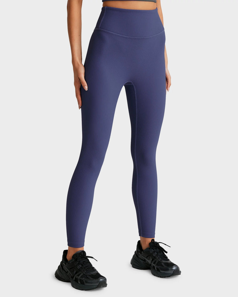 Eternal Blue $|& Beyond Yoga Impulse Ribbed High Waisted Midi Legging - Hanger Front