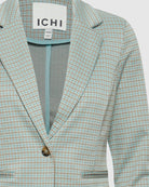 Ether Check Print $|& ICHI Kate Knit Blazer - Hanger Back