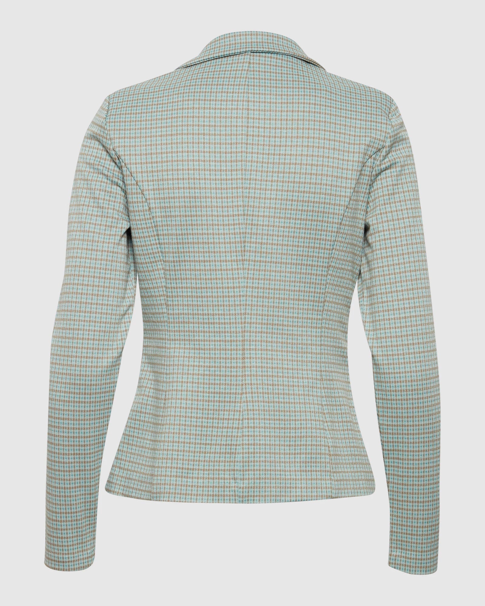 Ether Check Print $|& ICHI Kate Knit Blazer - Hanger Side