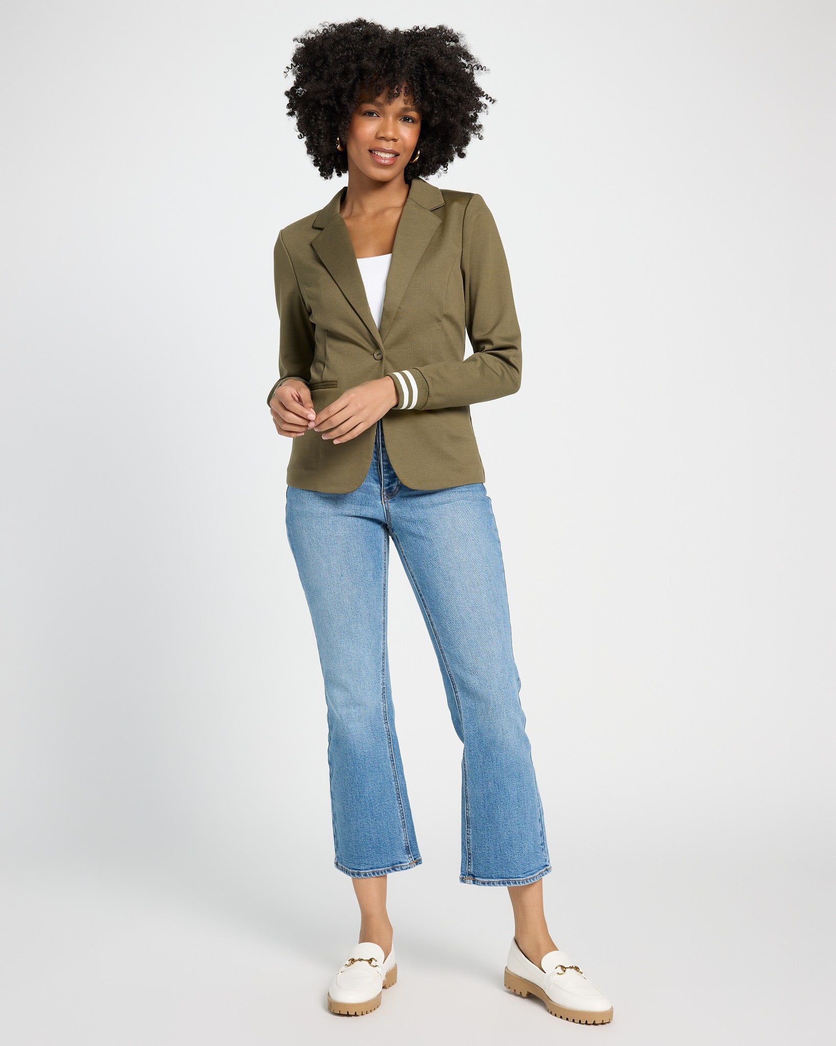 ICHI Kate Cuffed Blazer - Soft Stretchy Knit – Wantable