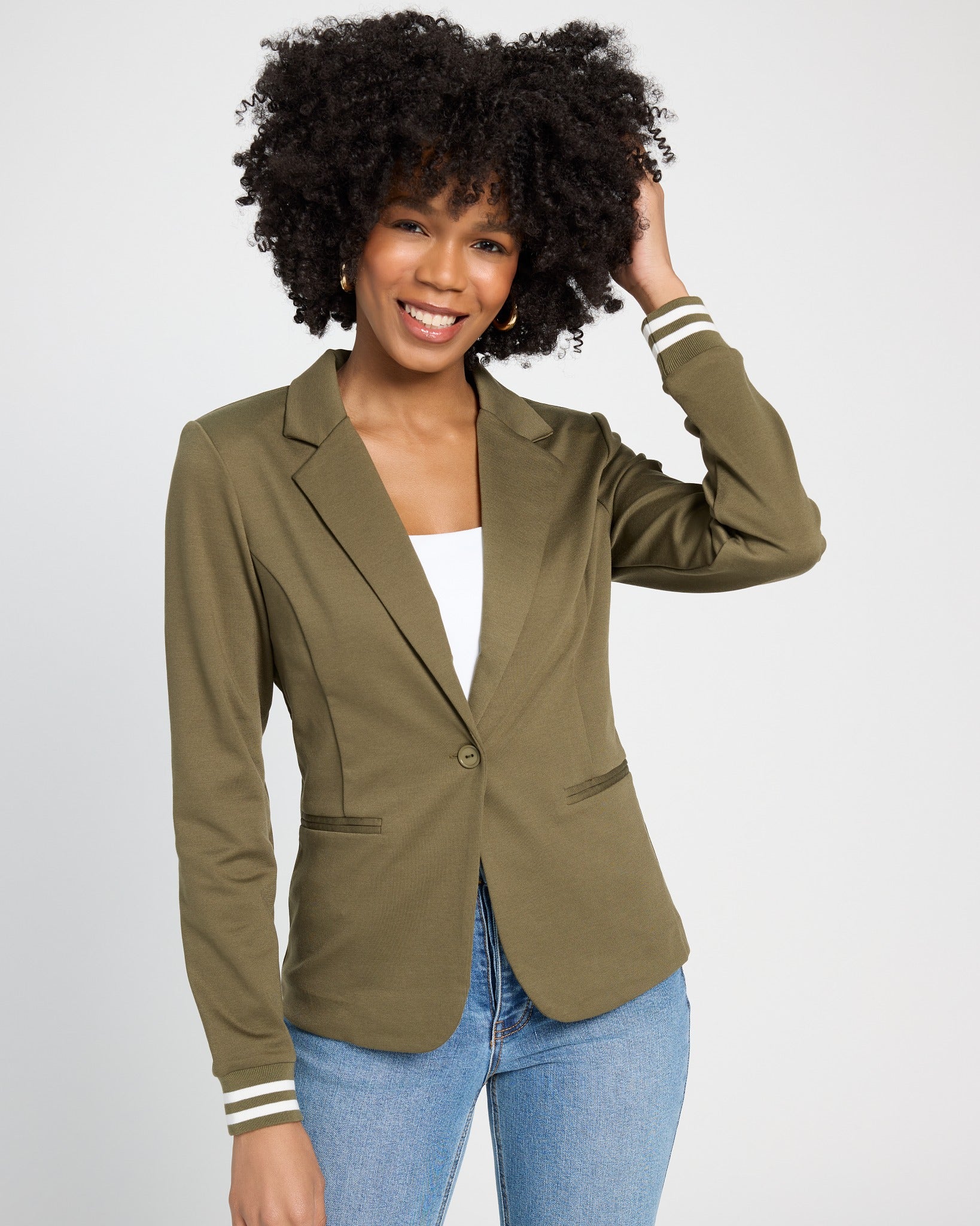 Kalamata $|& ICHI Kate Cuffed Blazer - SOF Front