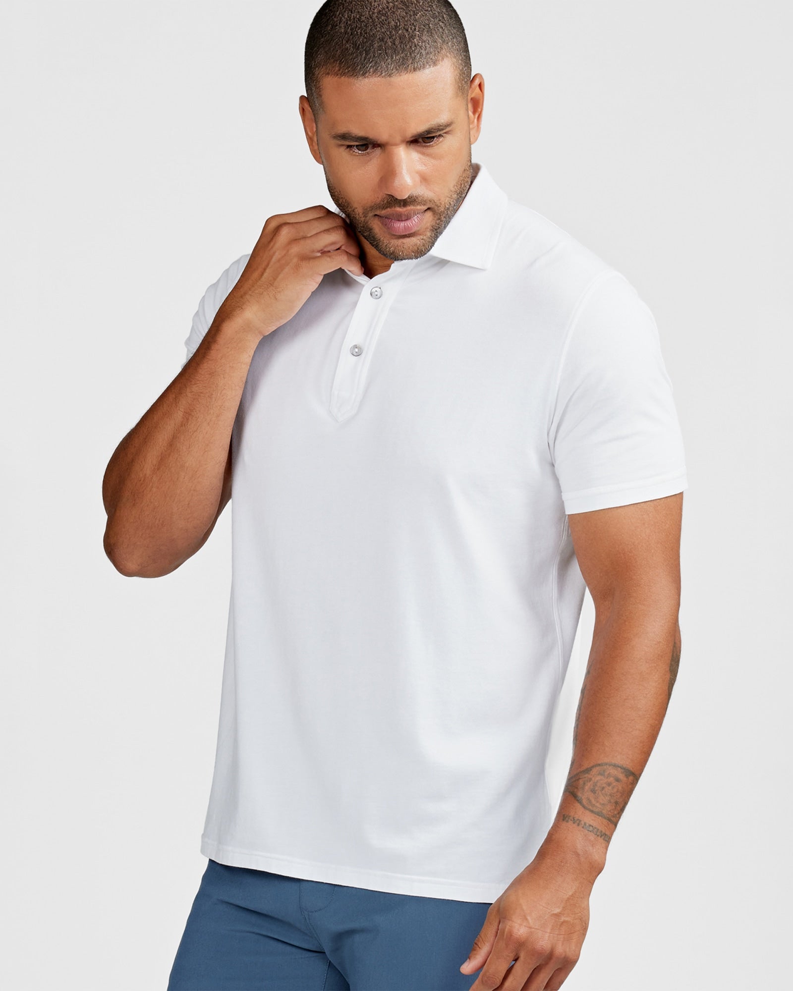 White $|& Tasc Everywear Polo - Hanger Front