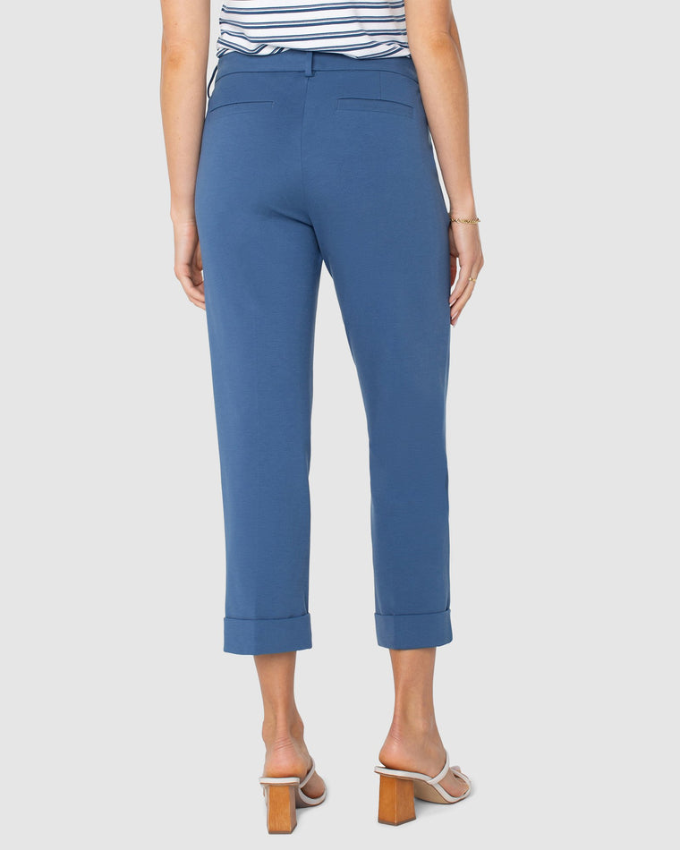 French Blue $|& Liverpool Kelsey Crop Trouser With Cuff - Hanger Side