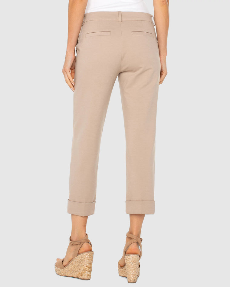Biscuit Tan $|& Liverpool Kelsey Crop Trouser With Cuff - Hanger Side