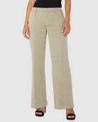 Artichoke/Cream $|& Liverpool Kelsey Wide Leg Trouser - VOF Detail