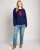 Navy $|& Bobeau An Apple a Day Sweater - UGC On Fig