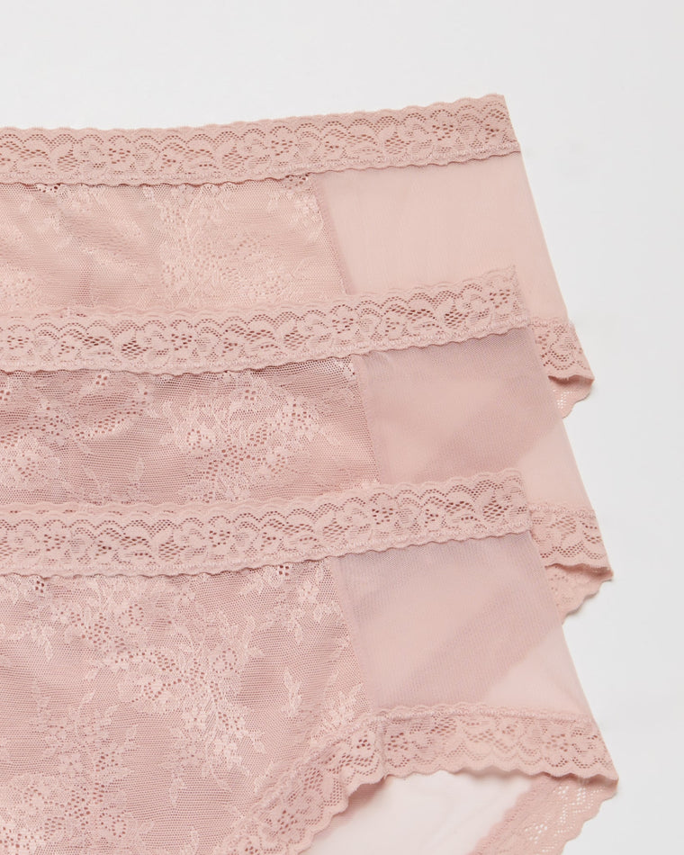 Rose Beige $|& Natori Escape Girl Brief 3 Pack