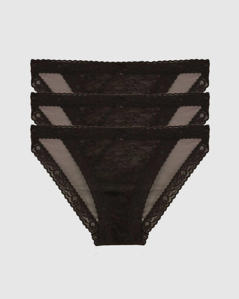 Black $|& Natori Escape String Bikini 3 Pack