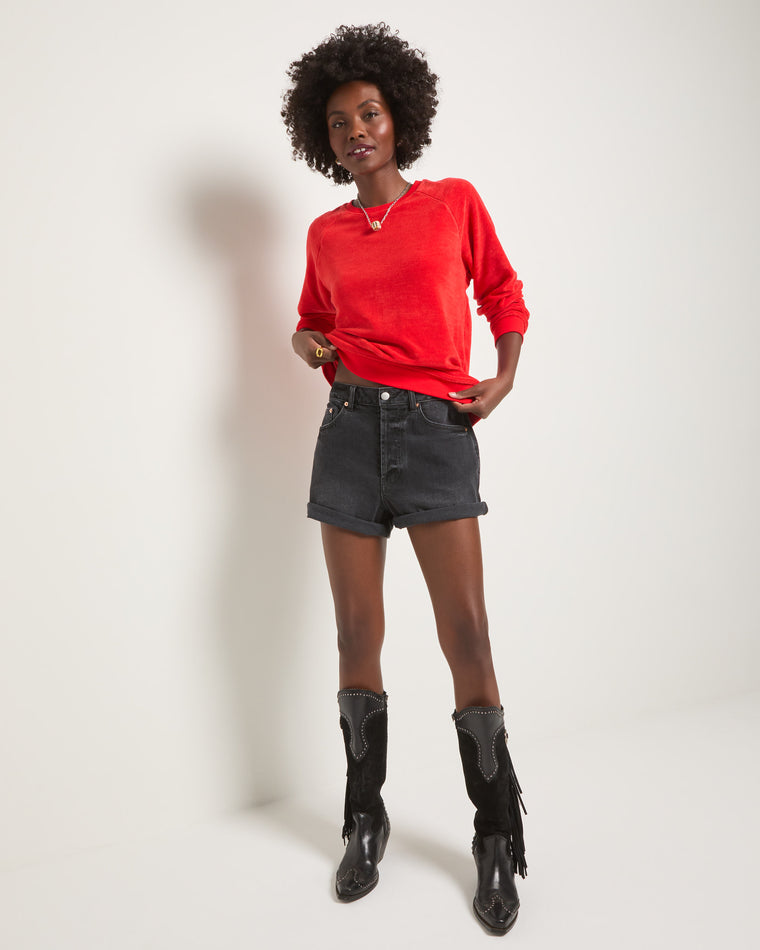 Pomegranate $|& SEAS Clifton Raglan Pullover - VOF Side